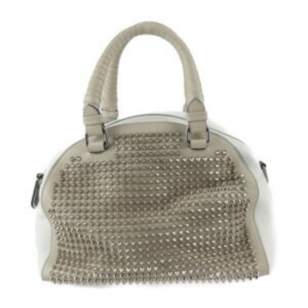 Christian Louboutin Panettone Handbag White Calfskin Spike